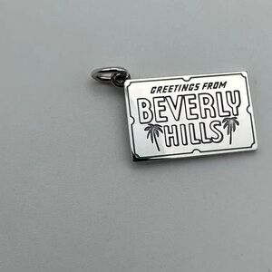Tiffany and Co. Beverly Hills post card charm silver